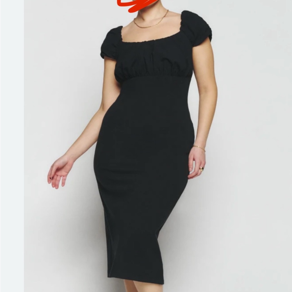Reformation Black Midi Dress